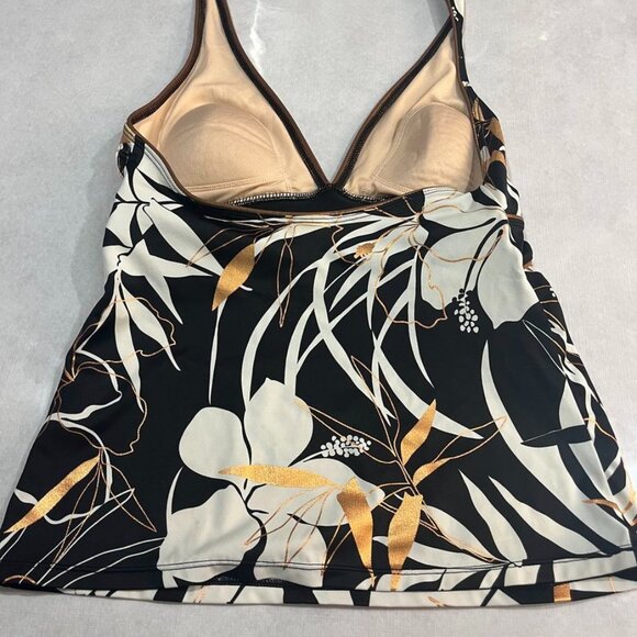 Islander Tropical Halter Tankini Top Copper Metallic Sheen 10 - Picture 2 of 9